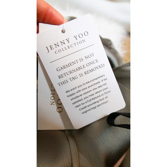 JENNY YOO 'Kendra' Satin Gown in Moss Sage Green NWT US 6 - Picture 10 of 11